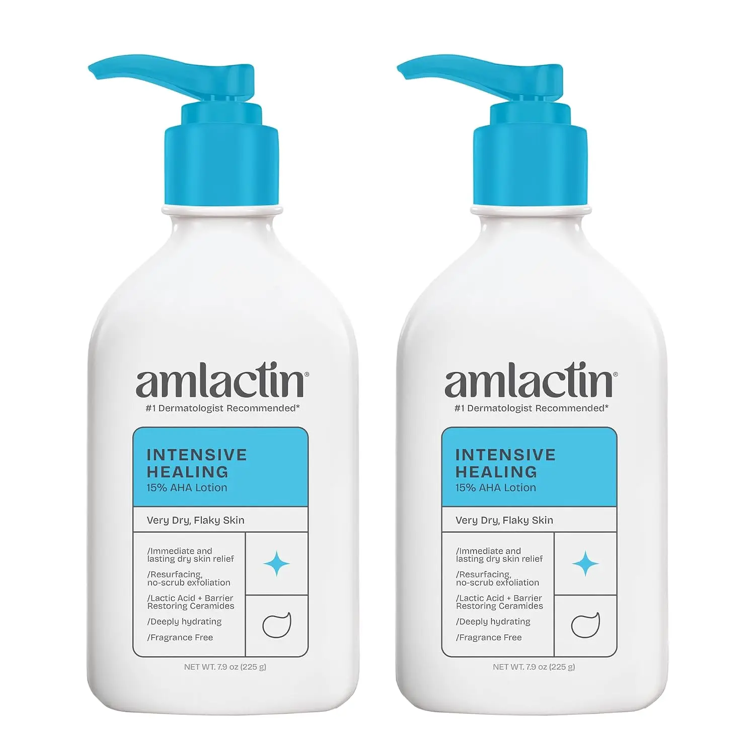 AmLactin Intensive Healing Body Lotion - 15% Lactic Acid, 7.9 oz, 2-Pack (Beauty & Personal Care Bath & Body Moisturizer)