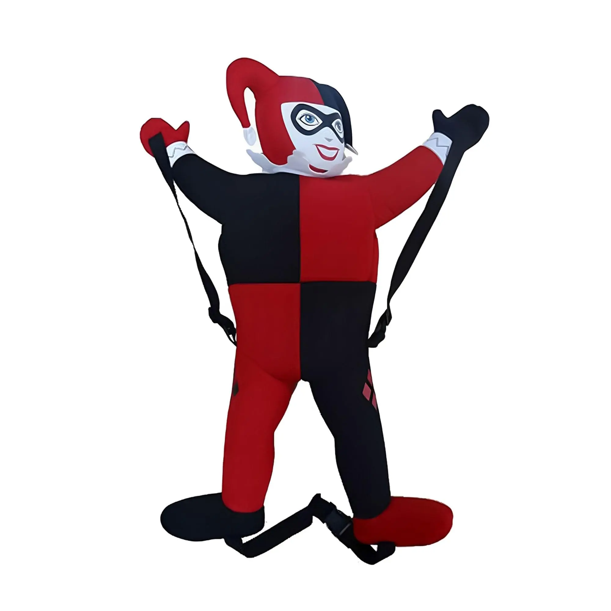 Comic Images Cute Plush Figural Harley Quinn Back Buddy Collectible Backpack, Carry-Friendly Figural Backpacks for Collectibles Enthusiasts, Fun