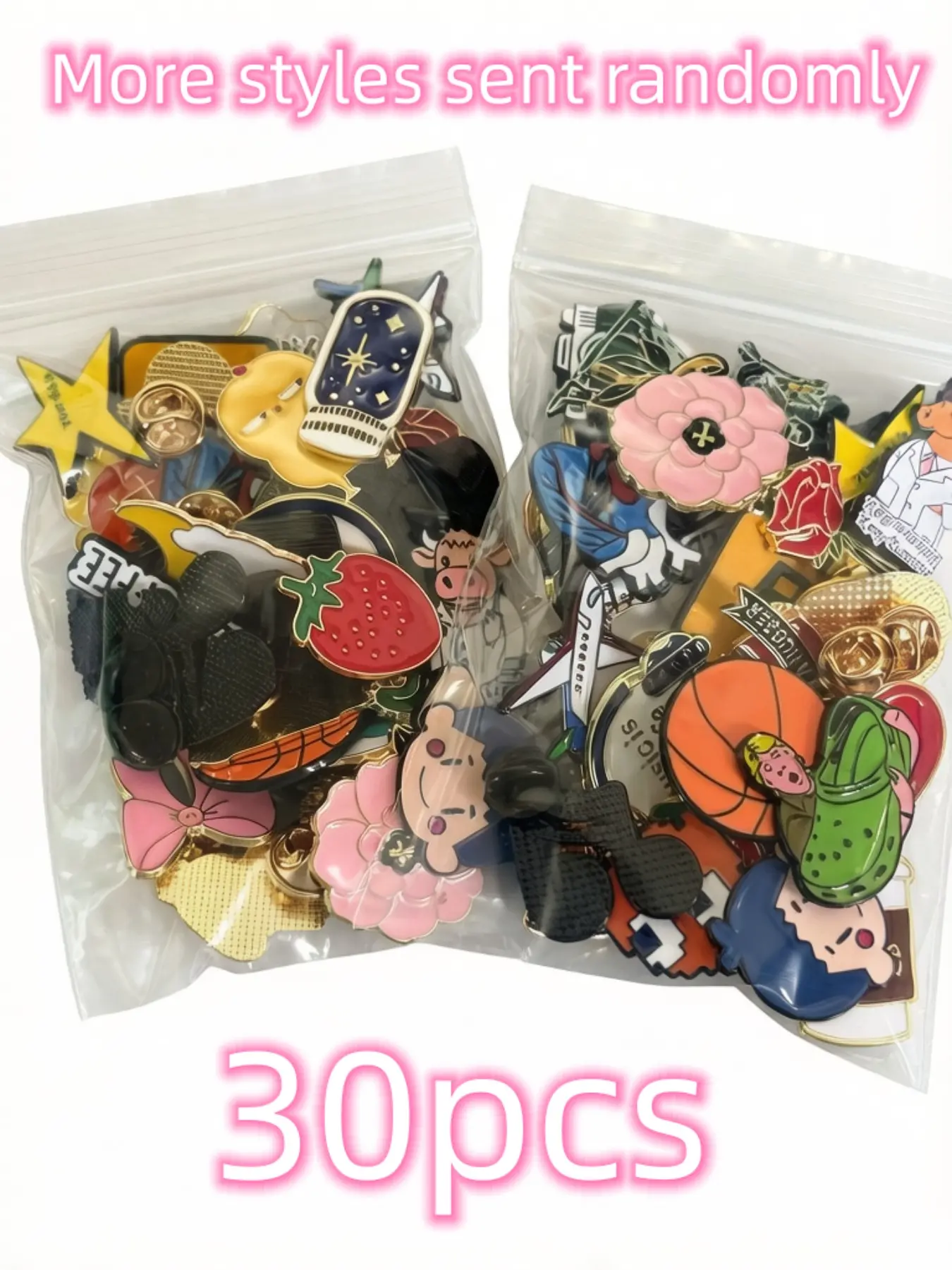 30 PCS Random Japanese-Style Cute Brooches, Decorative Fashion Accessory for Bags, Clothes & More