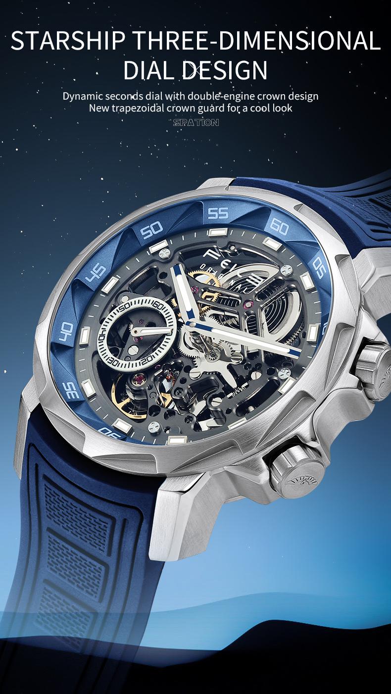 FEICE Men's Automatic Hollow Mechanical Watch, equipped with sapphire crystal, 5ATM waterproof and shockproof luminous display strap, suitable for all occasions FEICE Men's Automatic Hollow Mechanical Watch, equipped with sapphire crystal, 5ATM waterproof and shockproof luminous display strap, suitable for all occasions