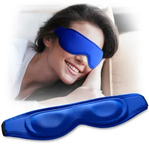 Blue Cold Compress Eye Mask - 3D Contoured Gel Mask for Tired Eyes & Head Comfort - Snug Fit for Screen Time, Office & Nap