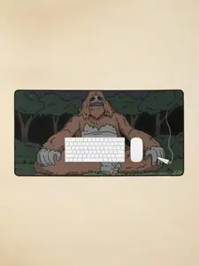 Sassy The Sasquatch Mouse Pad 3MM Thick Neoprene Anti-Slip Desk Mat with Durable Stitched Edges for Writing Drawing & Gaming