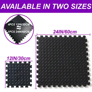 Puzzle Exercise Mat with 48 Tiles Interlocking Foam Gym Mats, 12'' x 12'' / 24'' x 24'' EVA Foam Floor Tiles, 48 SQ FT / 192 SQ FT Home Gym Flooring, Protective Flooring Mats for Gym Equipment
