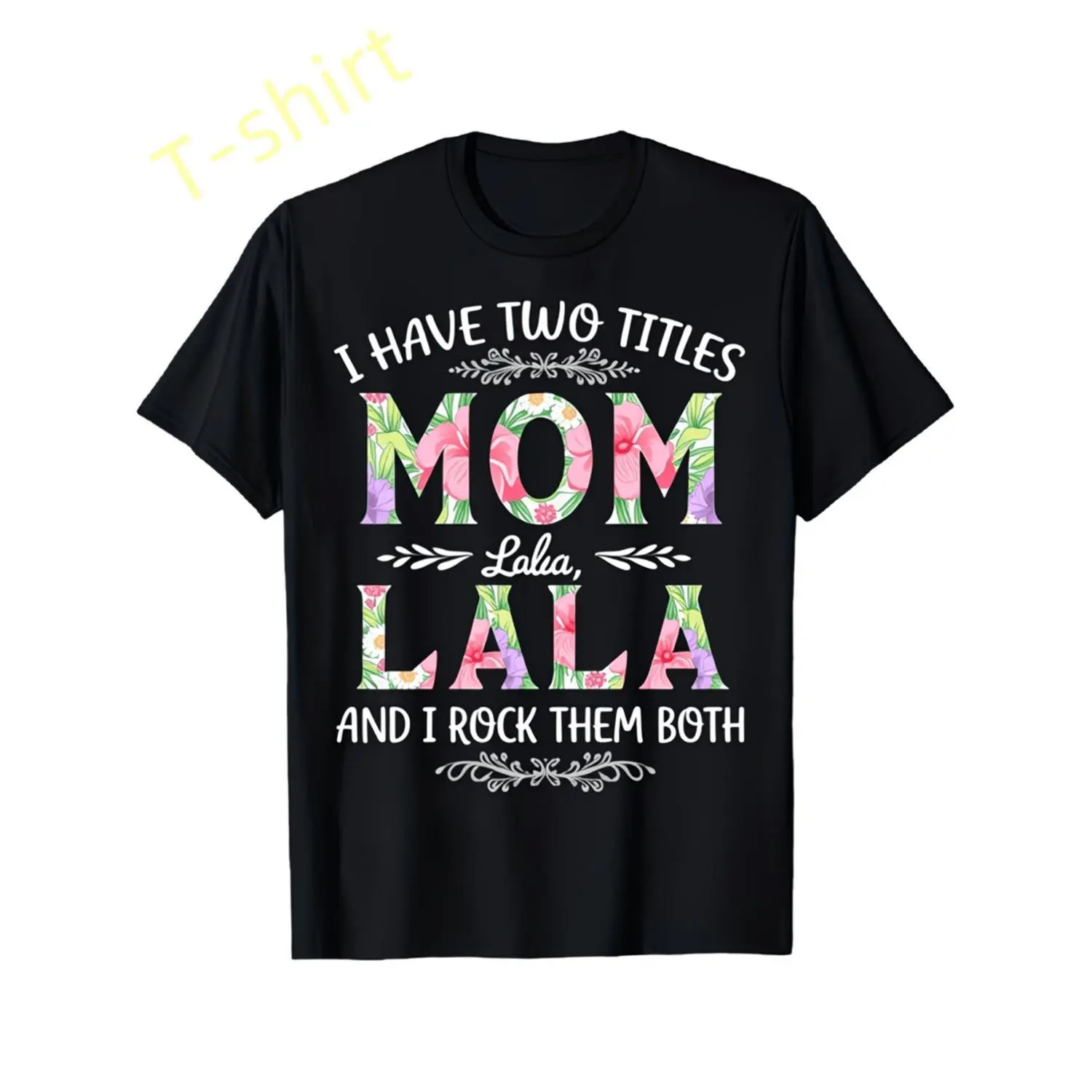 Funny Mom and Lala Shirt for Women Casual Short Sleeve Graphic Tee Perfect for Mothers Day Beach Camping and Daily Family Travel Classic Vintage Style Crew Neck T-Shirt