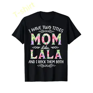 Mom And Lala Shirt Womens Funny Mothers Day Graphic Tee Casual Short Sleeve Crewneck 180gsm Gym Beach Camping Daily Comfort Family Travel Christmas Halloween Vintage Style Tshirt