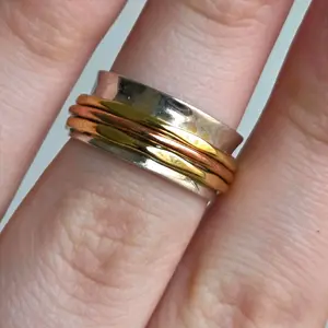 Brass, Copper, Sterling Silver Band Ring