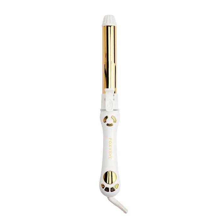 FoxyBae Pearl Gold 1.25" Twirl Boss Rotating Curler -  Automatic Curling Iron With Titanium Barrel, Auto Rotating Hair Curler For Fast, Smooth, Silky, Long-Lasting Curls