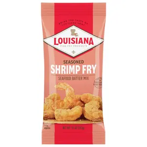 Louisiana Fish Fry Products Seasoned Shrimp Fry Seafood Batter Mix 10 oz.