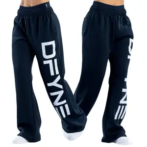 DFYNE Signature Wide Leg Jogger 2025 Autumn and Winter New Autumn and Winter Loose Pants Midnight Black