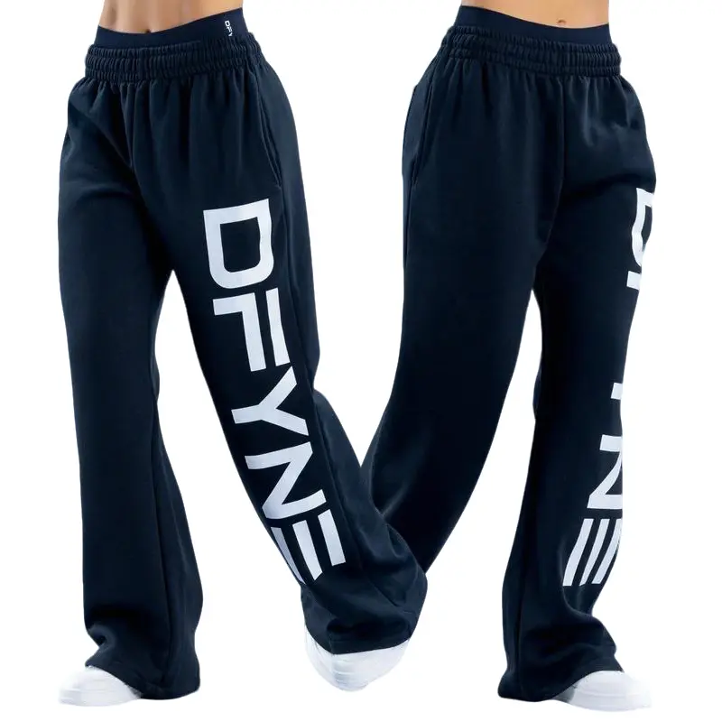 DFYNE Signature Wide Leg Jogger 2025 Autumn and Winter New Autumn and Winter Loose Pants Midnight Black