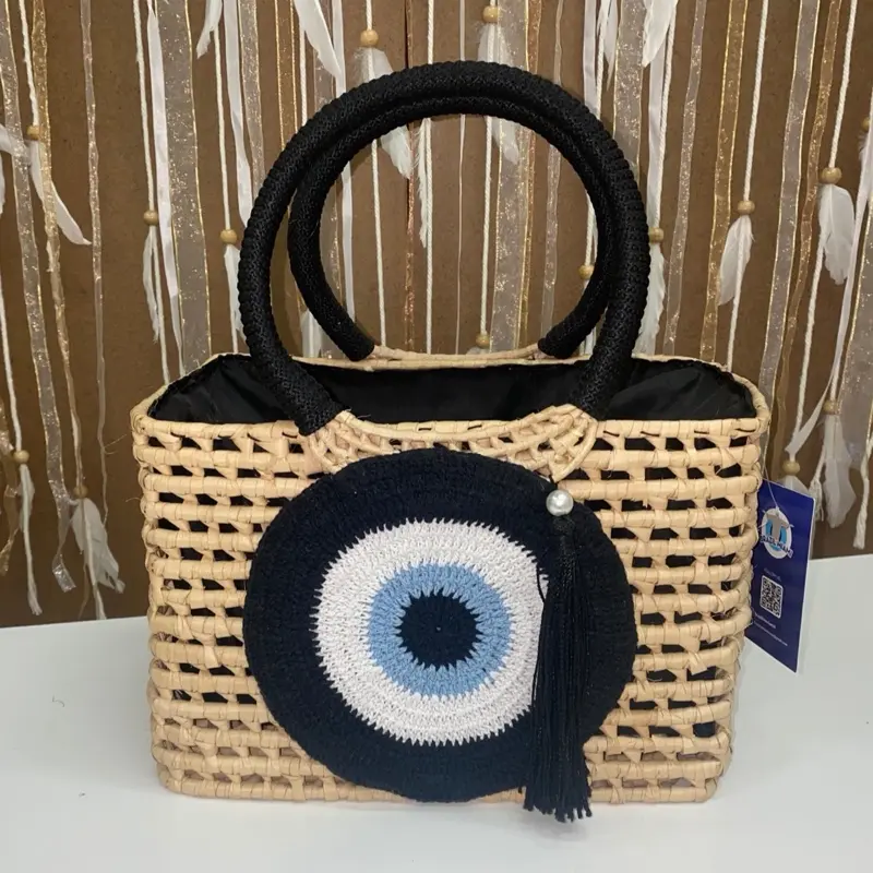 Black Handmade Evil Eye Bag Black Handmade Evil Eye Bag