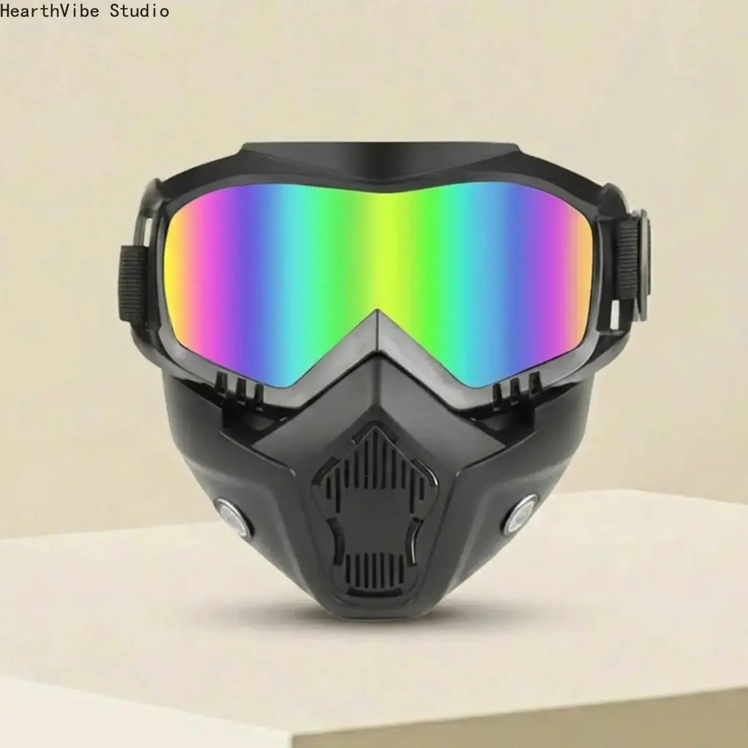 Full Face Shield with Integrated Goggles, Dustproof Sandstorm Anti-Fog Protective Mask, Breathable Clear Eye Visor for Outdoor Sports Cycling Work tiktokshopbacktoschool