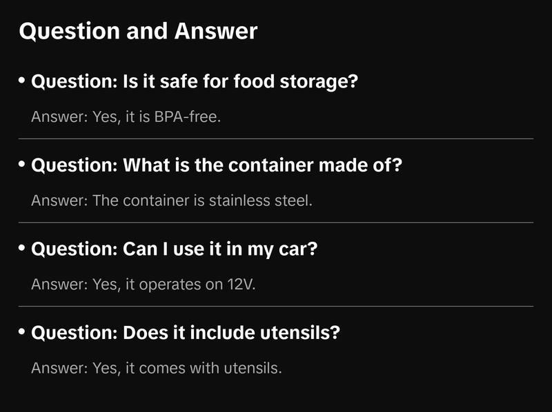 CHEFSPOT 37oz Electric Lunch Box Portable Food Warmer for Car & Home 12V/110V Heated Lunch Box with Stainless Steel Container Leak-Proof BPA-Free Includes Bag & Utensils