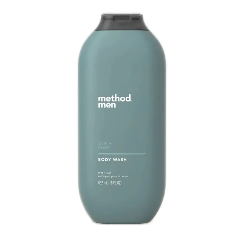 METHOD BODY Men's Body Wash, Sea + Surf Scented, Refreshing Coconut and Sandalwood Blend, 18 oz (2 Pack), Body Care