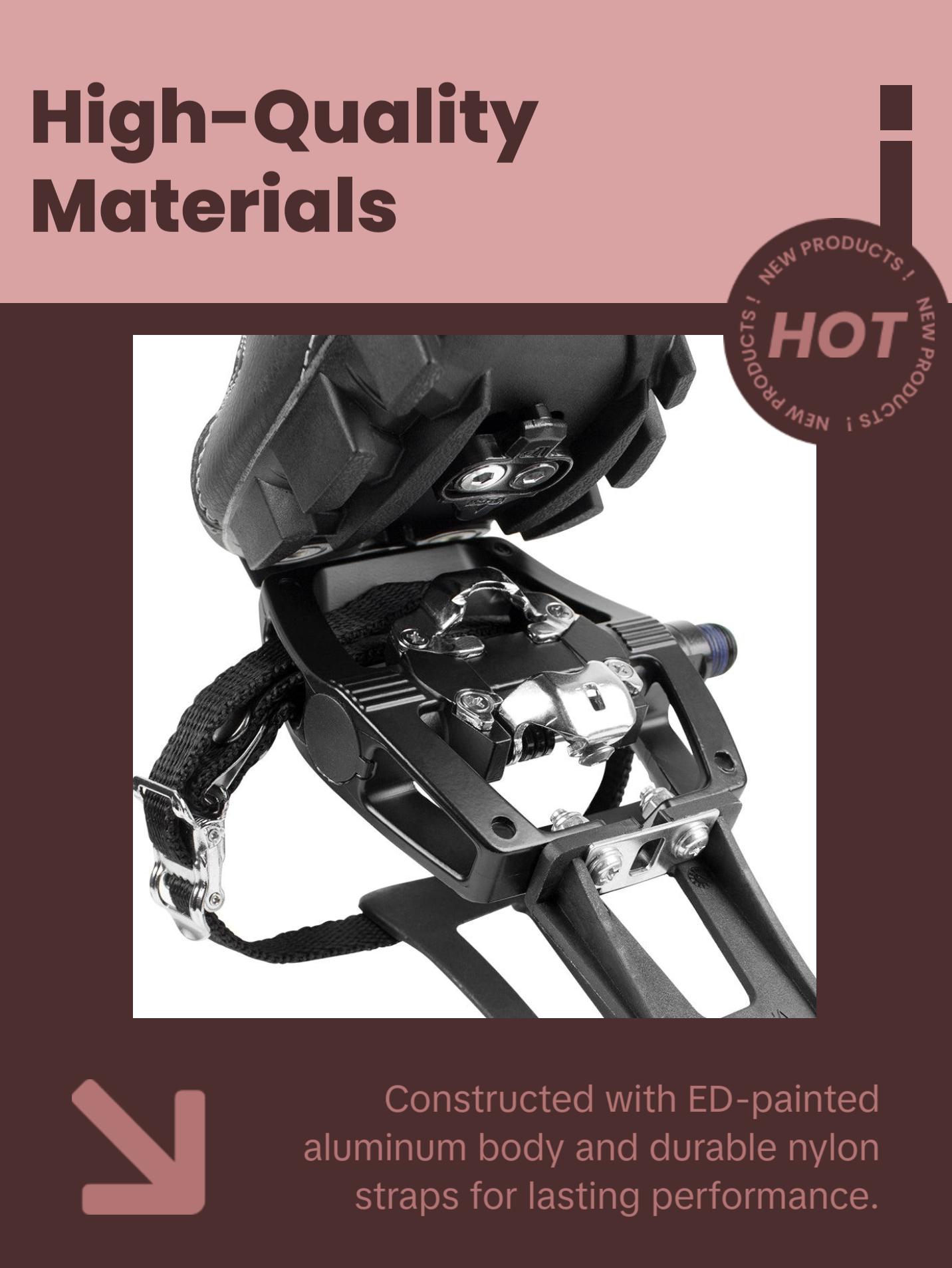 BV Bike 9/16in Pedals with Toe Clips (Shimano SPD Cleats included) | BV-PD-S5