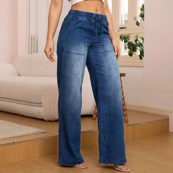 2025 New Women's Casual Slim-Fit Versatile Straight-Leg Jeans All Seasons Slim Fit Design Straight Leg Cut Fashionable Update