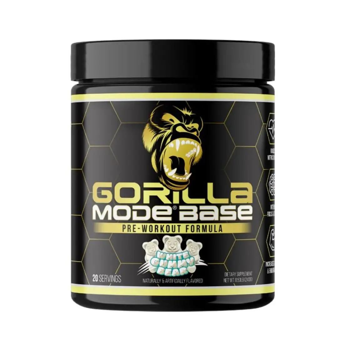 Gorilla Mode Base Pre-Workout - Intense Focus & Energy, Boost Nitric Oxide & Endurance (20 Servings)