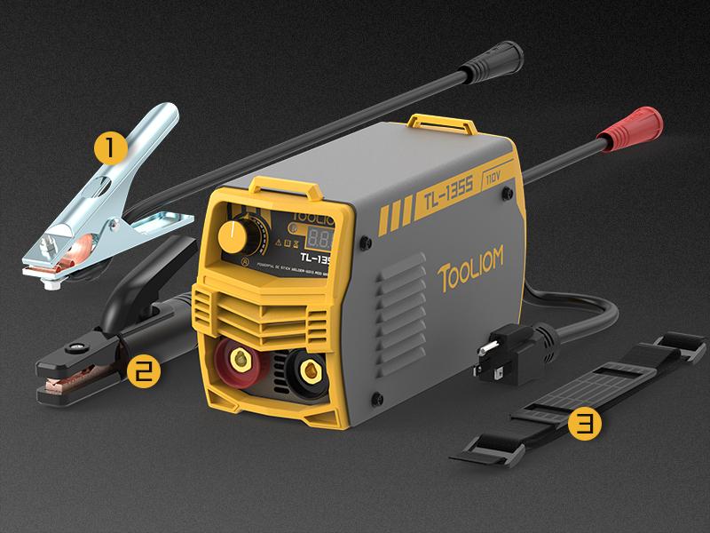 TOOLIOM 135A 110V Stick Welder, MMA Arc Welder Machine DC Inverter Welder with Digital Display, Portable Welding Machine