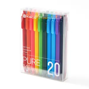 20 Pieces Kaco PURE Gel Pens Set - Vibrant Assorted Colors Ink, 0.7 mm Medium Point, Ergonomic Design, Smooth Writing Experience, Aesthetic Cute Stationery for Journaling, Note Taking