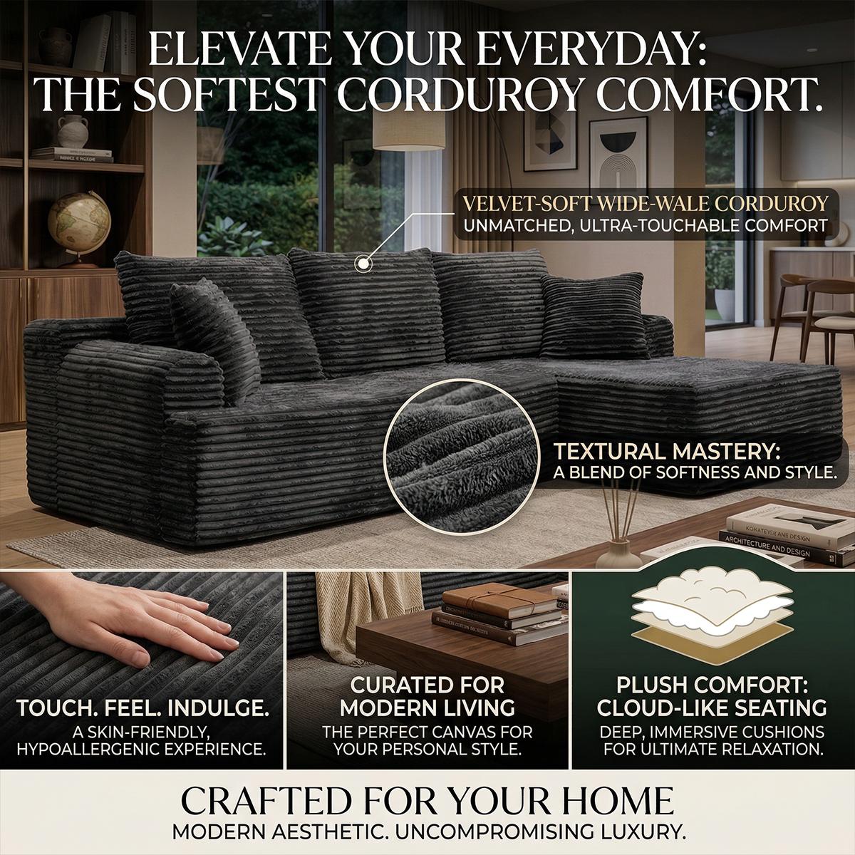 95-inch L-shaped living room design, comfortable and ready to use without assembly. Modern modular s x ofa, durable and comfortable large sofa. furniture express loungers al seccion a of cloud couches boneless sectional