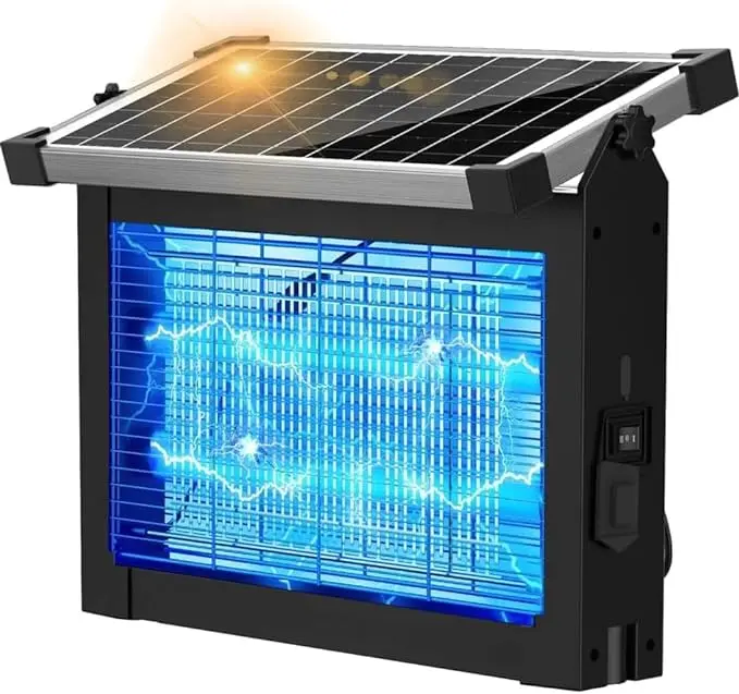 ZeChuan Solar Bug Zapper - Outdoor Waterproof Rechargeable Mosquito Killer, Solar 10h Charge, Auto or Manual Control, Brush-Off Cleaning, Outdoor Gadget,back to school,back to school haul