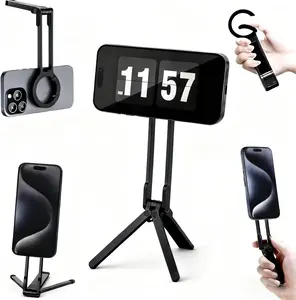 Carabiner Phone Tripod, Magnetic Phone Holder with Strong Grip for Desk, Portable Hands Free Phone Mount for Compatible with Smartphone