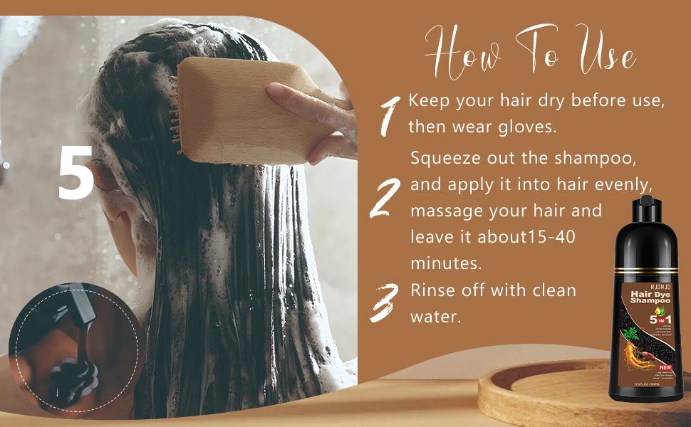 Natural Blonde Brown Hair Dye Shampoo 3 in 1, Hair Instant Dye Shampoo to Cover Gray Hair for Women Men, Herbal Ingredients Brown Shampoo Hair Dye 200ML, Magic Coloring Shampoo for Painting Hair, Shampoo Para Canas