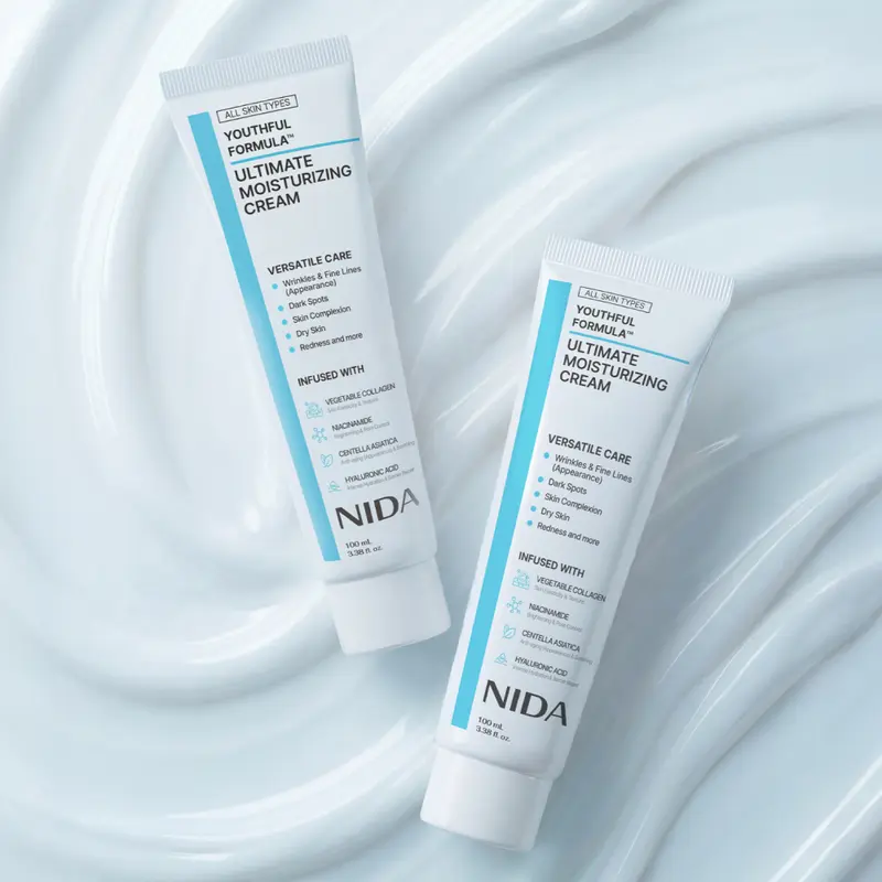 NIDA Youthful Formula Ultimate Moisturizing Cream (100mL) / Collagen, Niacinamide, Centella Asiatica, Hyaluronic Acid / Wrinkles, Dark Spots, Skincare Hydrating Daily Moisturizer Moisture Hydrate 7