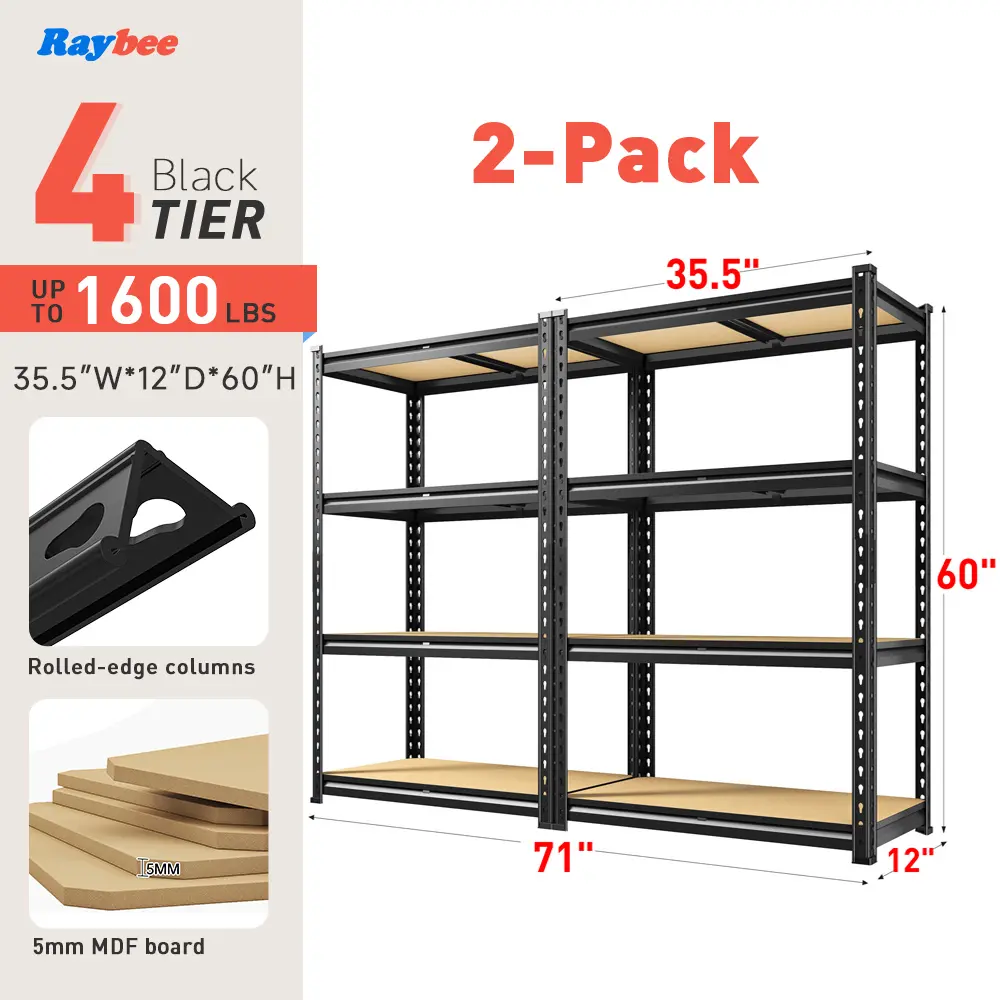 2-Pack 35.5“W x 12"D x 60" 4-Tier 