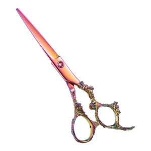 VOCOSTE Hair Scissors, Hair Cutting Scissors, Professional Barber Scissors, Stainless Steel Razor, 6.5" Long, Pink