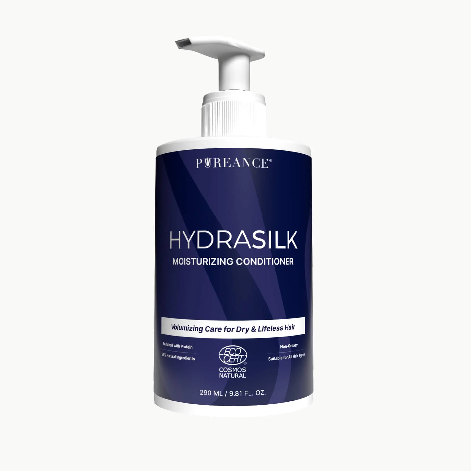 PUREANCE HydraSilk Moisturizing Conditioner with Argan Oil & Protein for Smoothing Frizz - Gentle, Deep Moisture Formula for Dry, Damaged Hair & UV Protection