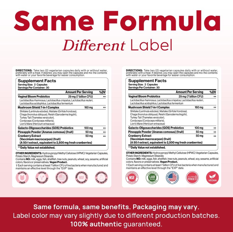 HerAuré Women’s Probiotics - pH Balance, Odor Control, Flora Health, Moistening, Tightening - With 7 Billion CFU Probiotic, Prebiotic, 7-in-1 Mushroom Blend, Cranberry, Pineapple - 60 Capsules (Pack of 1), Self-Care Gift,Black Friday