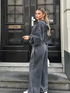 On The Go Fleece Pant Set - Charcoal