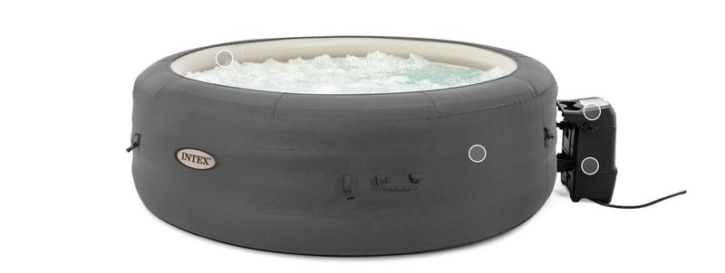INTEX SimpleSpa Inflatable Hot Tub 4 Person | 6 Person Bubble Massage Spa: Includes Insulated Cover – Built-in QuickFill Inflation – Soothing Jets – 77" x 26"