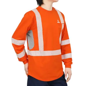 5.5OZ Lightweight Hi Vis Summer Vented Mesh FR T-Shirt-6008HV