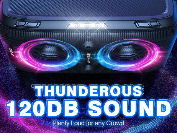 W-KING 270W Peak Bluetooth Party Speaker with 12 Custom Bass, 125dB Sound, IPX5 Splashproof, USB/TF/AUX, Microphone/Guitar Port, RGB Lights, Portable & Removable Battery - Digital Weatherproof Loudspeaker System W-KING 270W Peak Bluetooth Party Speaker with 12 Custom Bass, 125dB Sound, IPX5 Splashproof, USB/TF/AUX, Microphone/Guitar Port, RGB Lights, Portable & Removable Battery - Digital Weatherproof Loudspeaker System