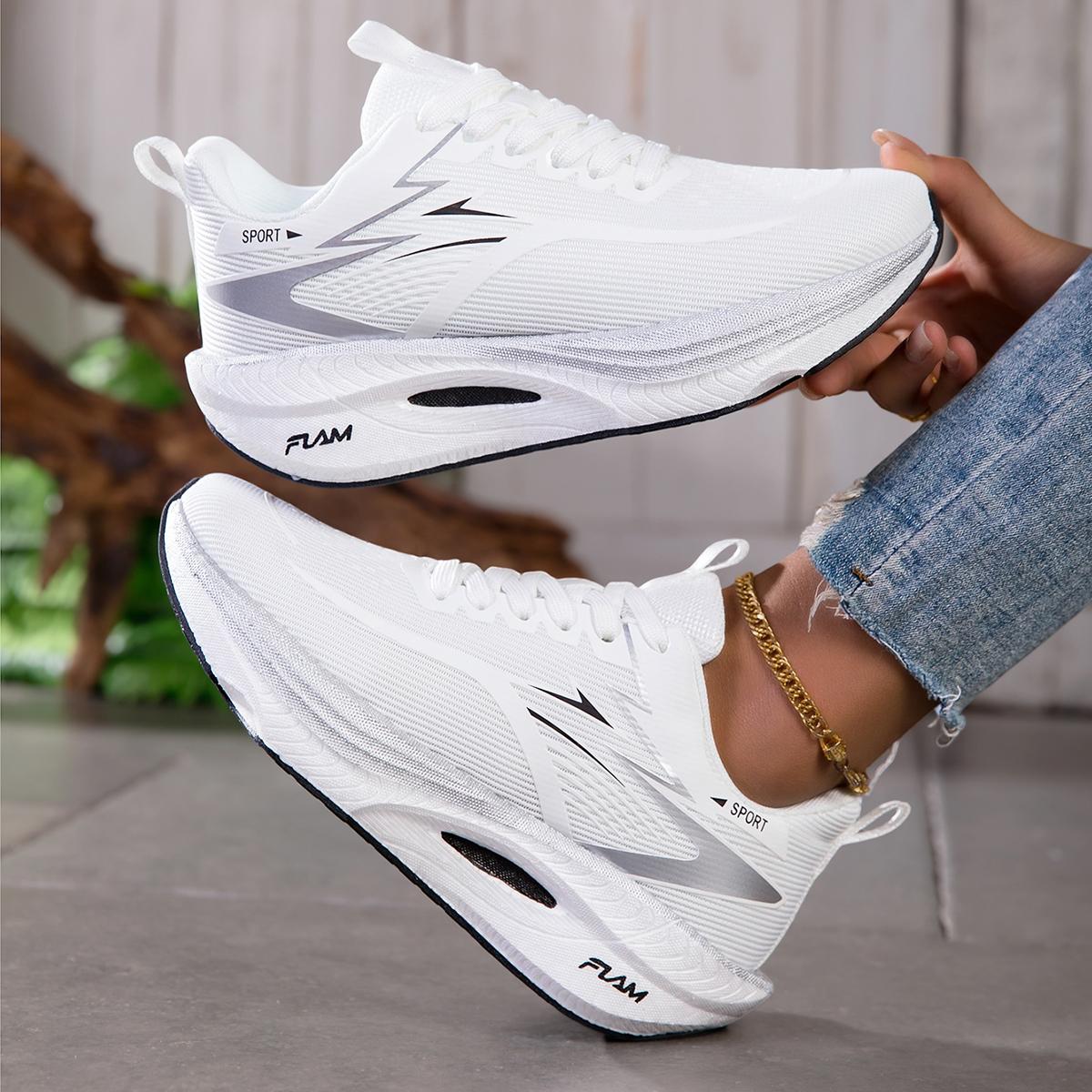 Women's lightweight breathable running shoes - carbon plate low top mesh design suitable for marathon, sprint and casual wear - all season sports shoes, sprint shoes, sports style, comfortable fit, sports shoes, fitness enthusiasts