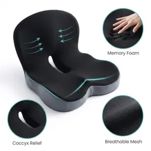 Memory Foam Seat Cushion Non-Slip Breathable Machine Washable for All-Day Comfort Solution Tired of Achy Back & Legs Upgrade Your Chair Instantly