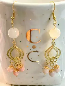 Princess Peach - 18k gold dangly earrings
