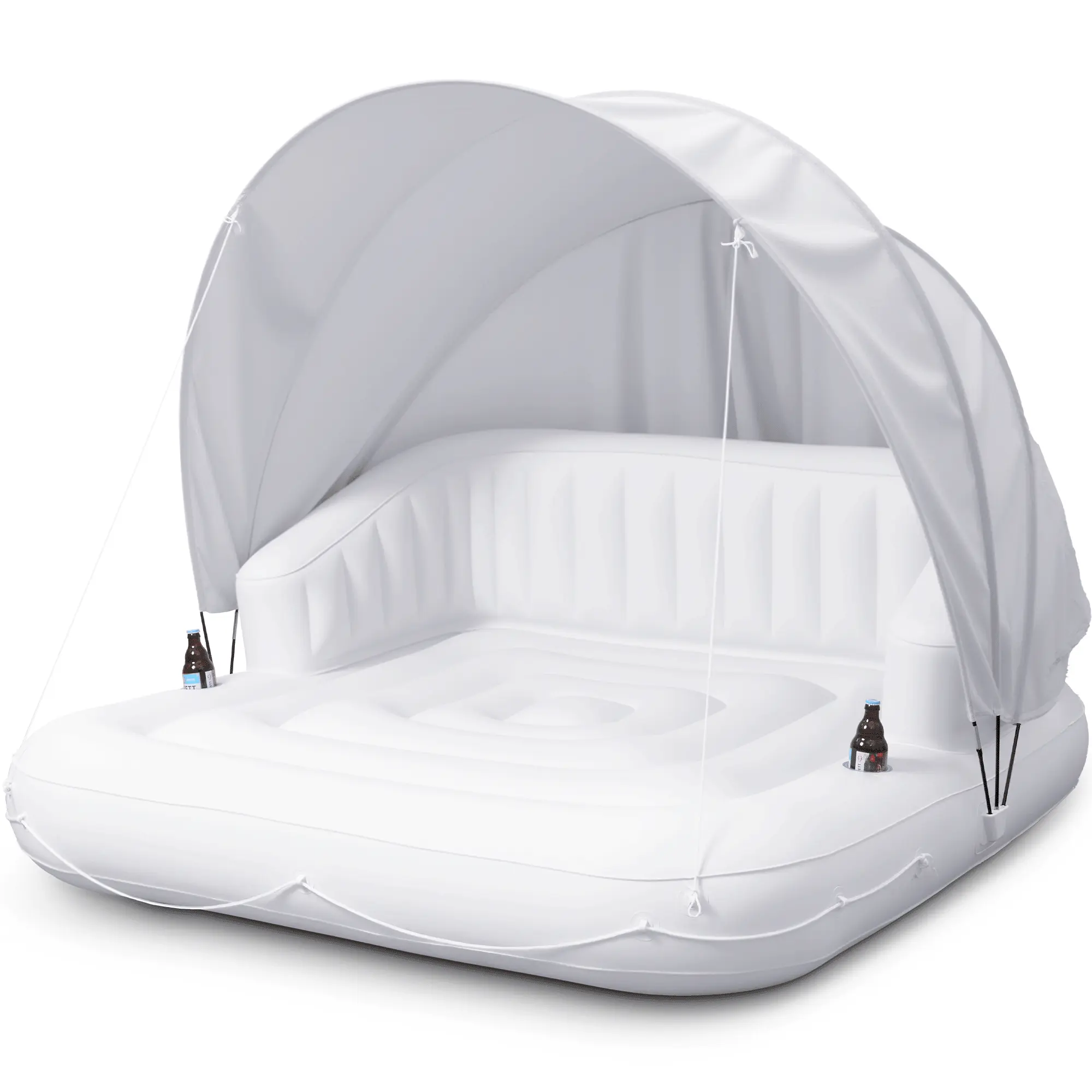 70in Tanning Pool Lounger Float 2 Person with Removable Sunshade ...