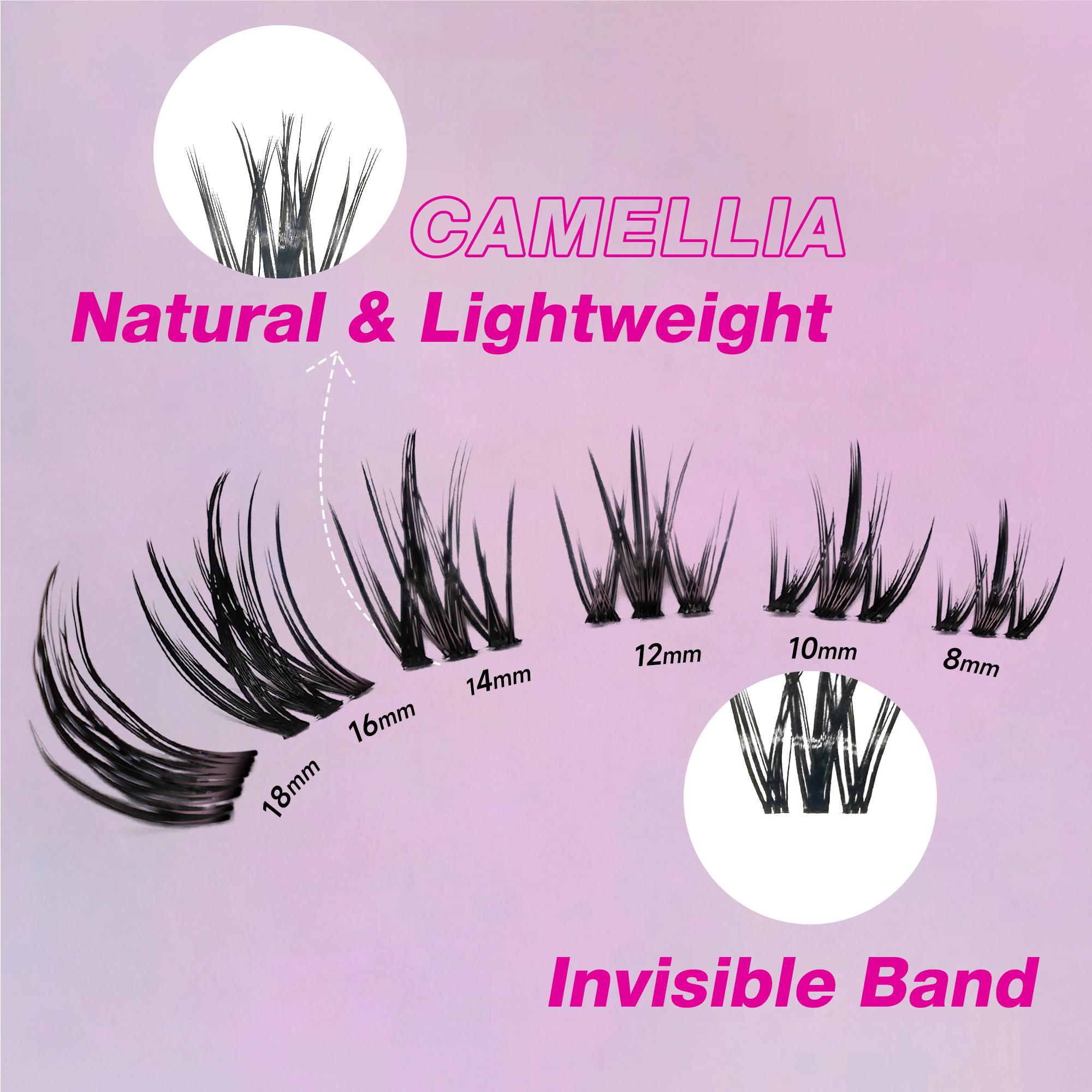 Veyesbeauty Volume Cluster Lashes Individual Lash Extensions Layered Fluffy Eyelashes Wispy Faux Mink Lash Newbie's Five-Second DIY Mixed Length Large Tray for Self Application Makeup at Home Cosmetic Eyelashes Extensions