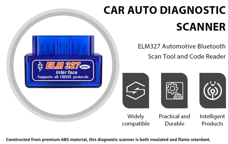 ELM327 Bluetooth OBDII Car Diagnostic Scanner Mini Interface Universal Automotive Code Reader Scan Tool for Engine Fault Detection #CarEssentials #AutoUpgrade