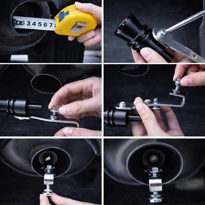 Aluminum Turbine-Style Whistle Accessory Set (3PCS) Car & Motorcycle Novelty Accessories, Non-Performance Sound Effect Design, Easy Setup Turbo Pipe Whistle Muffler party gift