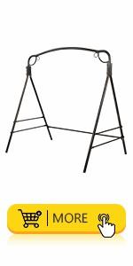 VINGLI Heavy Duty 660 LBS Wooden Swing Frame with Extra Bottom Connection Board, Upgraded A-Frame Porch Swing Bench Stand for Indoor & Outdoor (Rustic)