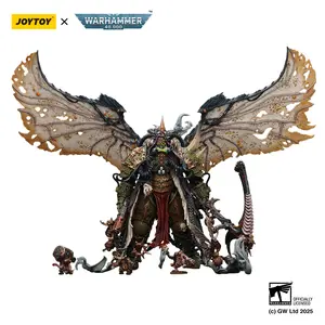 JOYTOY Warhammer 40k  1/18  Action Figure Mortarion， Daemon Primarch of Nurgle with Ancient weapons‘The Lantern' and ‘Silence' JT02564