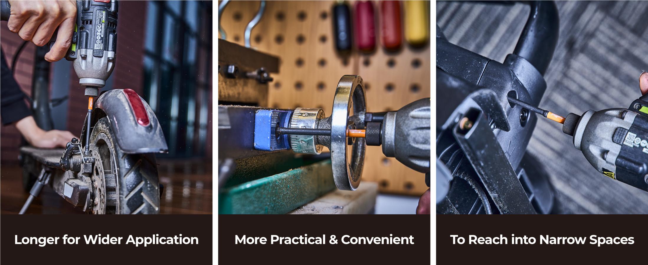 toolant Impact Hex Head Allen Wrench Drill Bit Set 10pcs, Metric & SAE, Hex-Shank S2 Steel Hex Bits Set, CNC Machined Tips with Magnetism, 4" Long with Storage Box