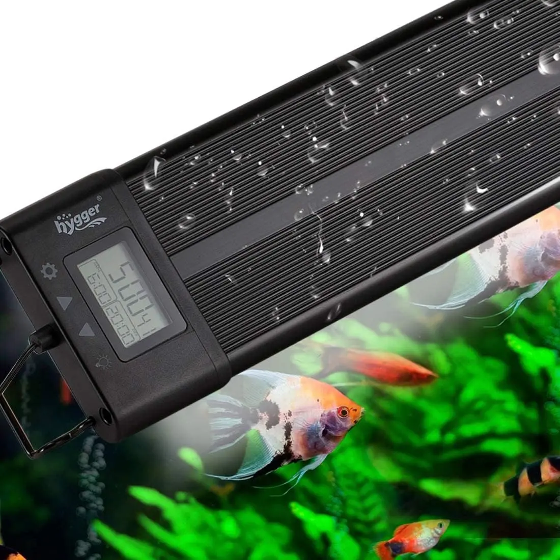 hygger Programmable Full Spectrum Horizontal Aquarium Fish Tank LED Light - 12-55in, LCD Display, Timer Auto On/Off, 7 Colors, Sunrise Sunset Moon DIY Modes, Auto Cycle, for Plants, Novices & Advanced Users, Lcd Control