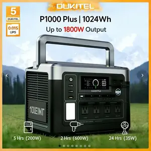 OUKITEL1024Wh Power Station for Camping, Mini Fridge, Projector, Grill Mini Fridge & Projector, USB-C, Folding Solar Panel Home Backup, Camping, Emergency Outdoor Power travel