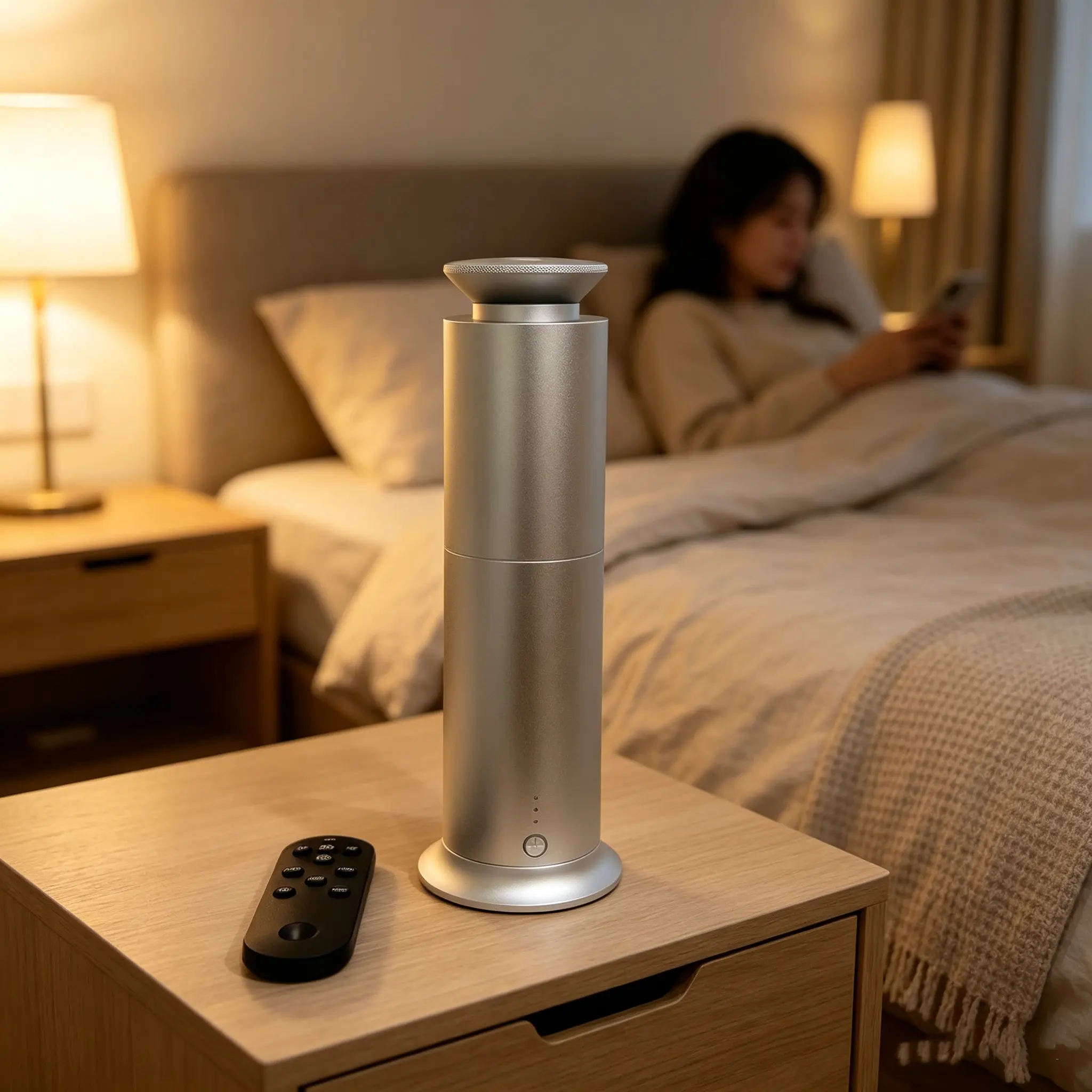 Lujo Total: Tall Cold Air Diffuser with WiFi & Touch, Cordless, 1000sqft, 2 Luxury Hotel Fragrance Oils, Dorm Back to School Upgrade, ¡Está De Locos!