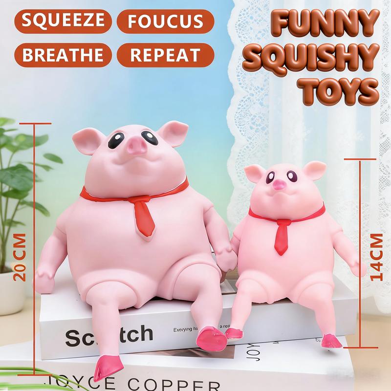 Cute and elastic pink pig plush toy | Super stress relieving toy | Creative and fun gift